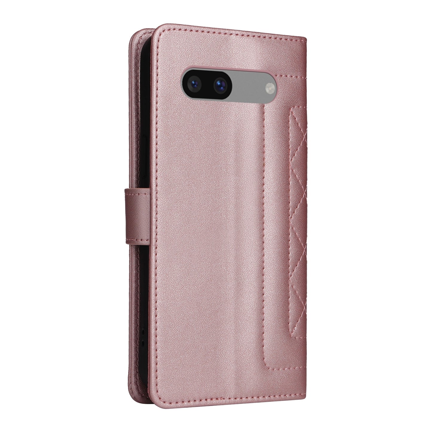 Google Pixel 7a Diamond Lattice Leather Flip Phone Case - Durable and Convenient Holder with Precision Cutouts