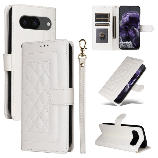 Google Pixel 8 Diamond Lattice Leather Flip Phone Case - Durable and Convenient Holder with Precision Cutouts
