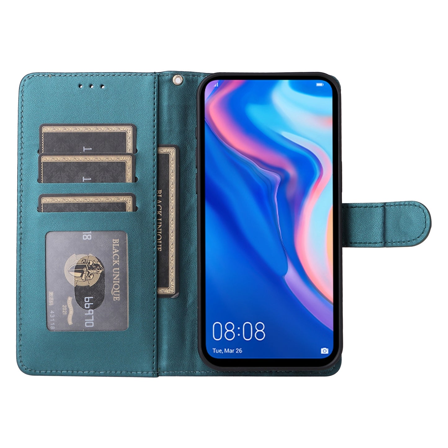 Huawei P Smart Z Diamond Lattice Leather Flip Phone Case - Durable and Convenient Holder with Precision Cutouts