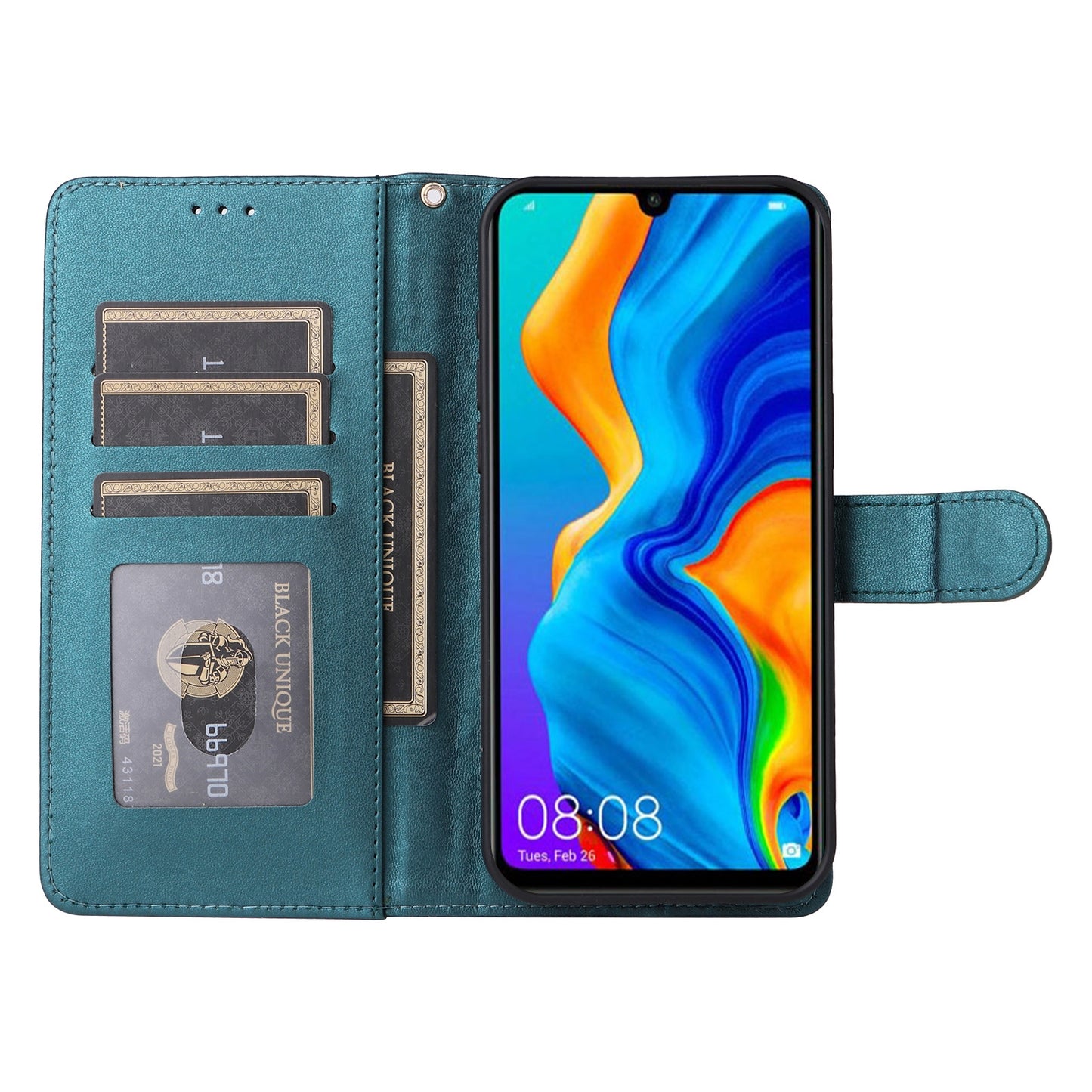 Huawei P30 Lite Diamond Lattice Leather Flip Phone Case - Durable and Convenient Holder with Precision Cutouts