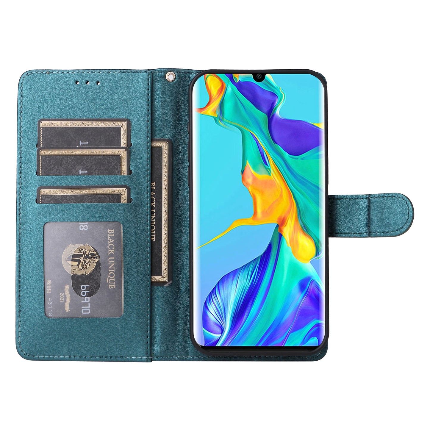 Huawei P30 Pro Diamond Lattice Leather Flip Phone Case - Durable and Convenient Holder with Precision Cutouts
