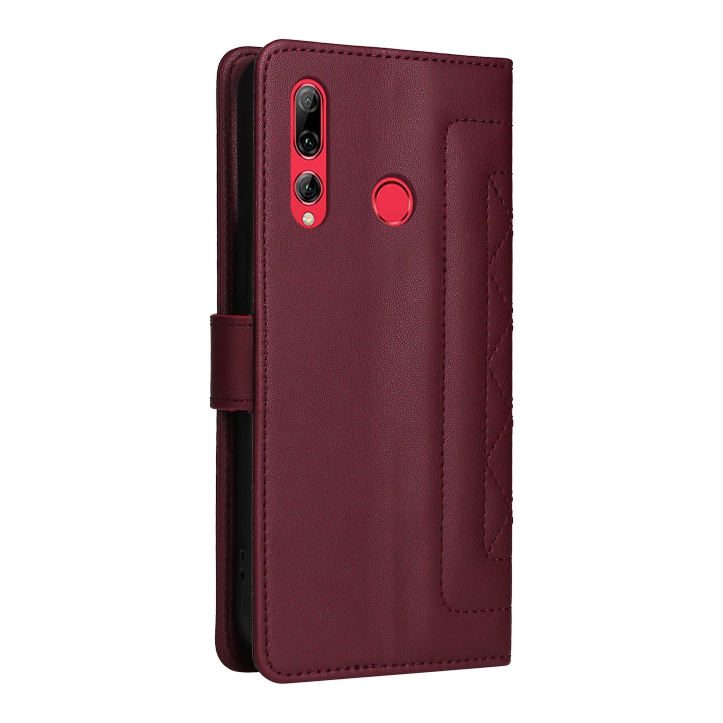 Huawei Enjoy 9s Diamond Lattice Leather Flip Phone Case - Durable and Convenient Holder with Precision Cutouts