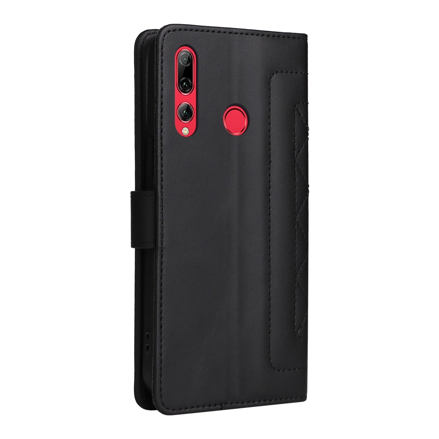 Huawei Enjoy 9s Diamond Lattice Leather Flip Phone Case - Durable and Convenient Holder with Precision Cutouts