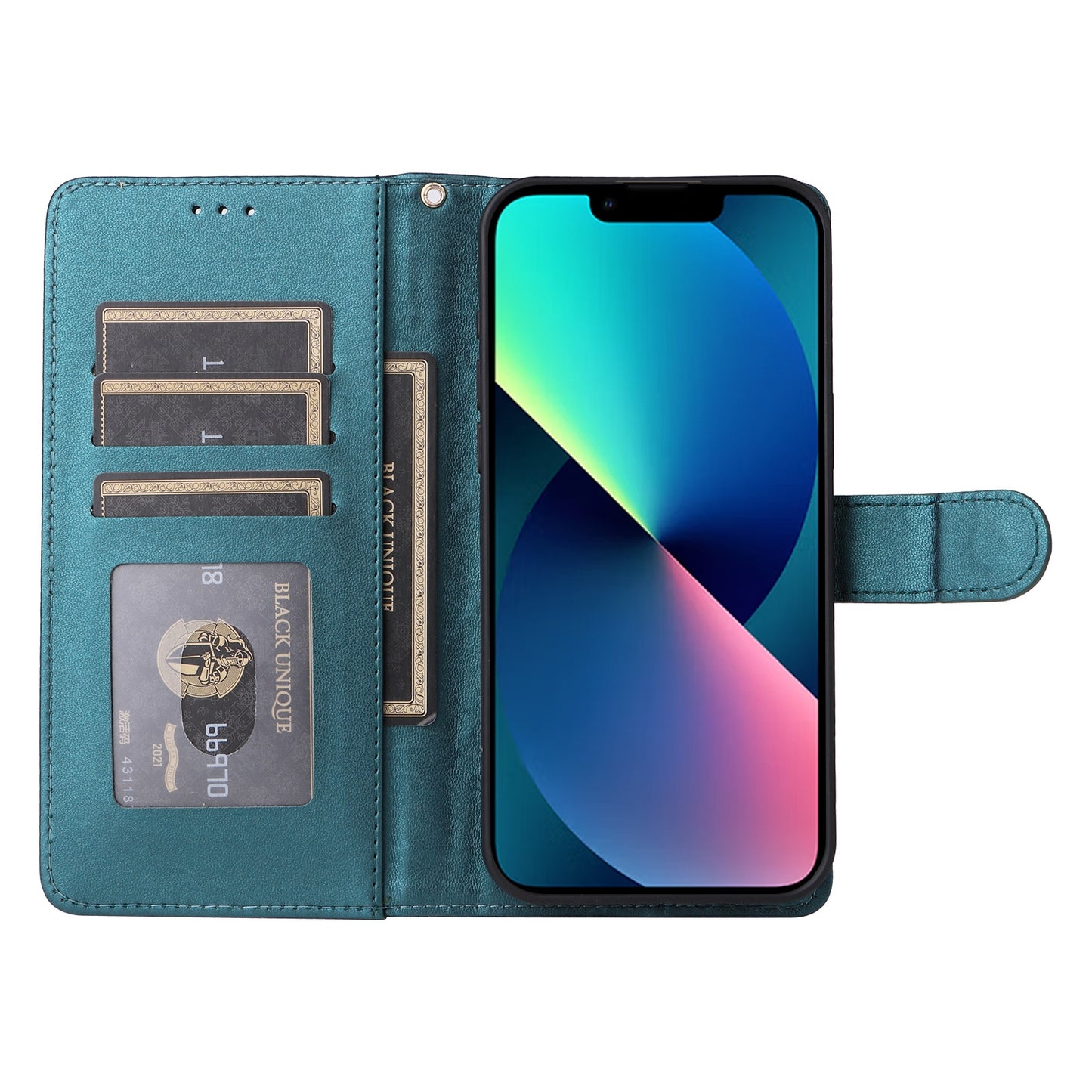 iPhone 13 Diamond Lattice Leather Flip Phone Case - Durable and Convenient Holder with Precision Cutouts