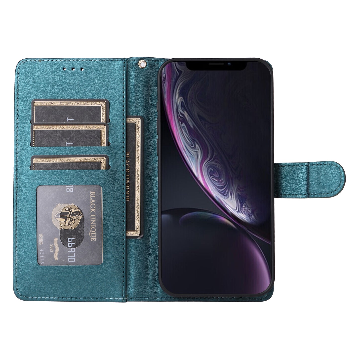 iPhone XR Diamond Lattice Leather Flip Phone Case - Durable and Convenient Holder with Precision Cutouts