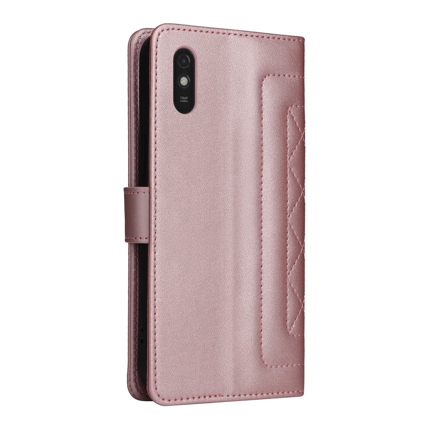 Xiaomi Redmi 9a Diamond Lattice Leather Flip Phone Case - Durable and Convenient Holder with Precision Cutouts