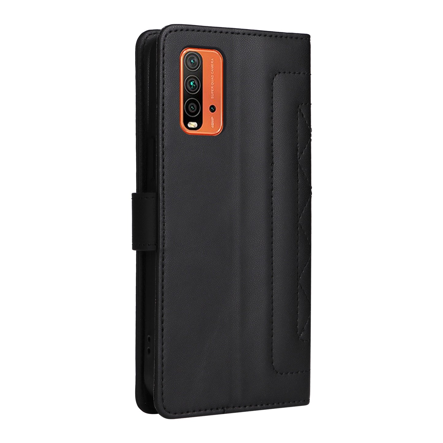 Xiaomi Redmi 9T Diamond Lattice Leather Flip Phone Case - Durable and Convenient Holder with Precision Cutouts