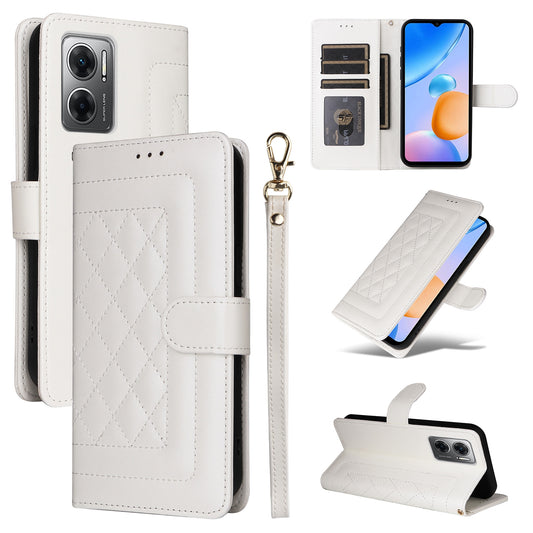 Xiaomi Redmi 10 5G Diamond Lattice Leather Flip Phone Case - Durable and Convenient Holder with Precision Cutouts