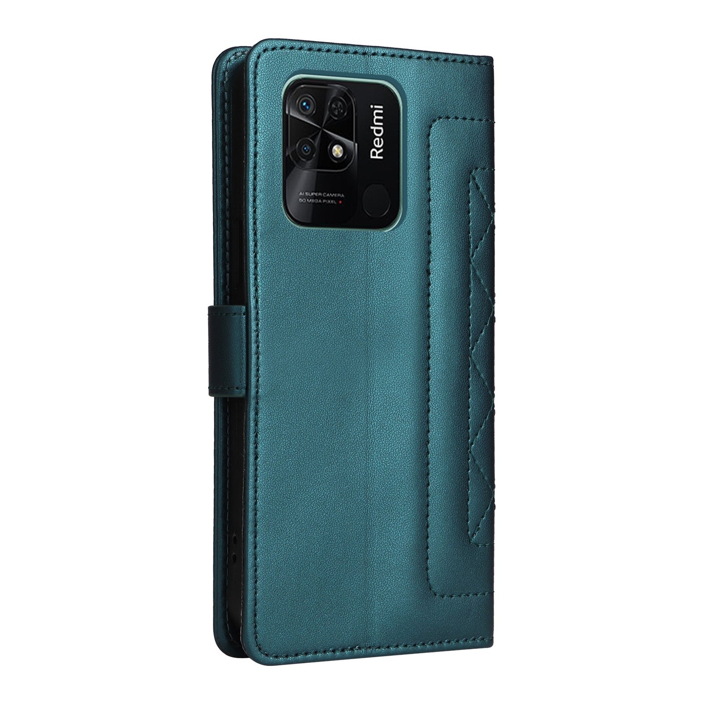 Xiaomi Redmi 10C Diamond Lattice Leather Flip Phone Case - Durable and Convenient Holder with Precision Cutouts