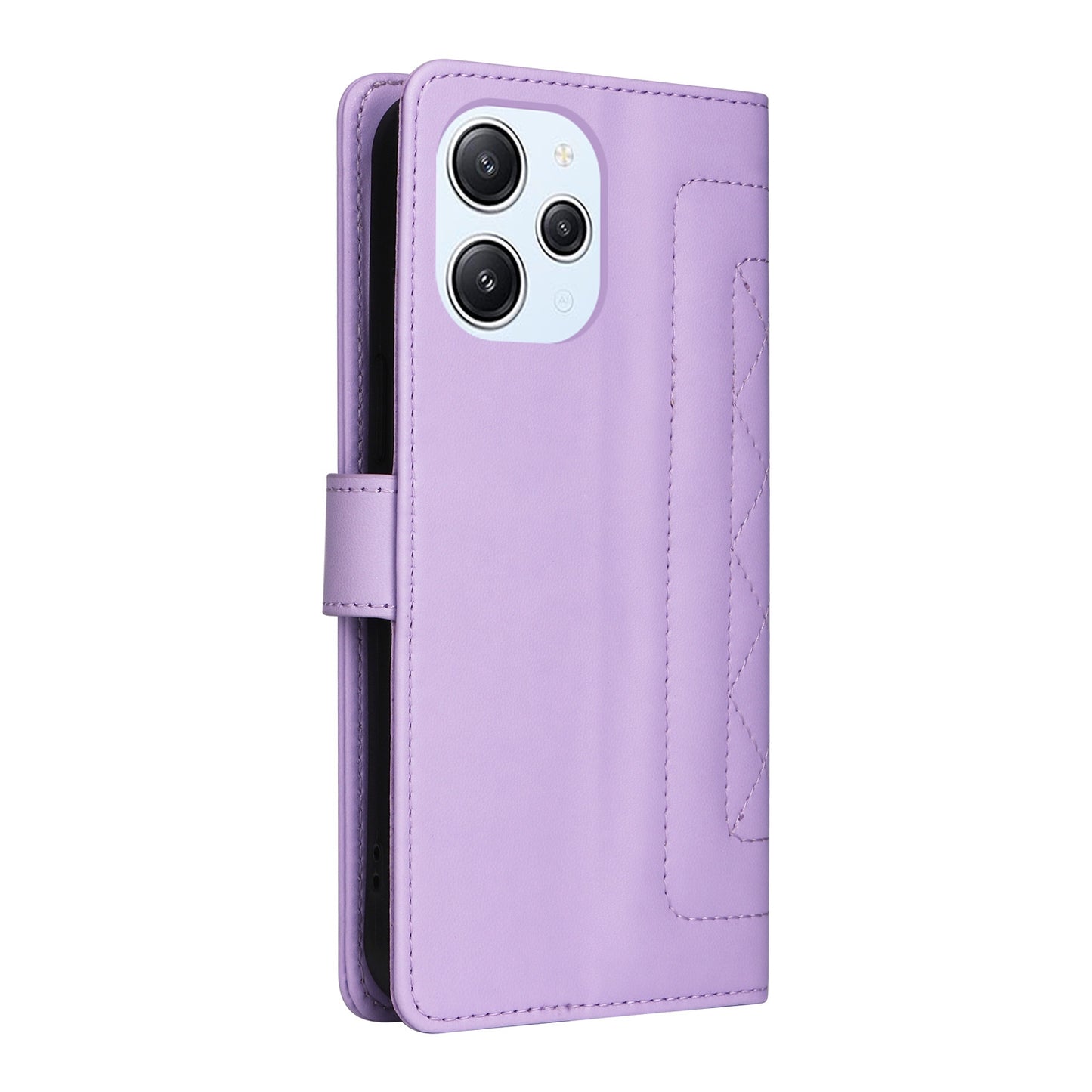 Xiaomi Redmi 12 4G Diamond Lattice Leather Flip Phone Case - Durable and Convenient Holder with Precision Cutouts