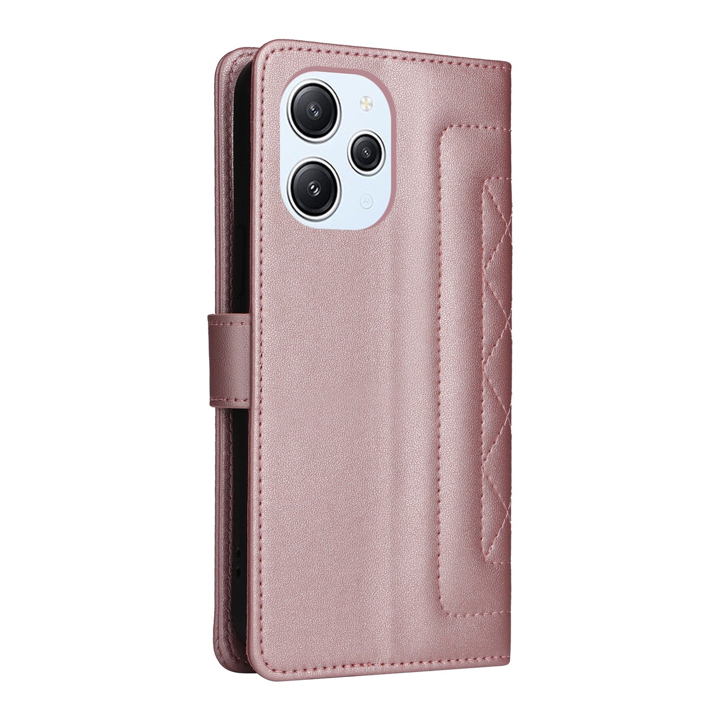 Xiaomi Redmi 12 4G Diamond Lattice Leather Flip Phone Case - Durable and Convenient Holder with Precision Cutouts
