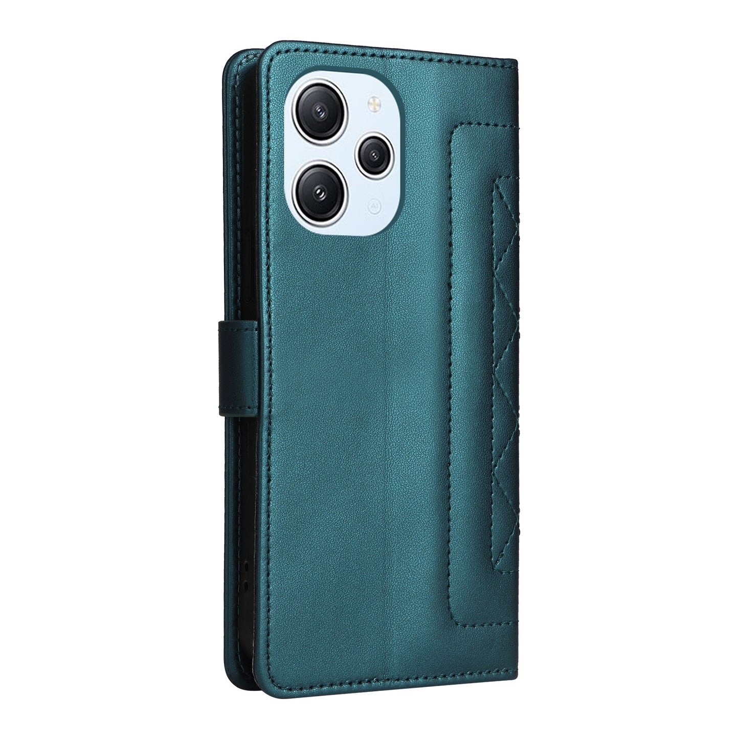 Xiaomi Redmi 12 4G Diamond Lattice Leather Flip Phone Case - Durable and Convenient Holder with Precision Cutouts