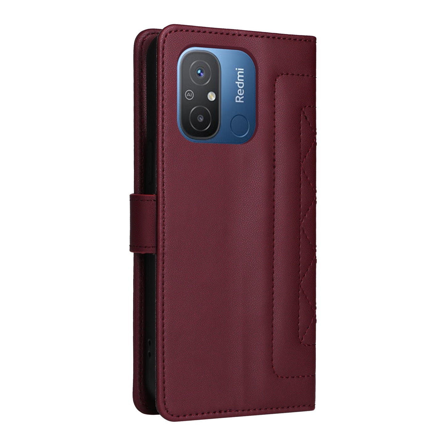 Xiaomi Redmi 12C Diamond Lattice Leather Flip Phone Case - Durable and Convenient Holder with Precision Cutouts