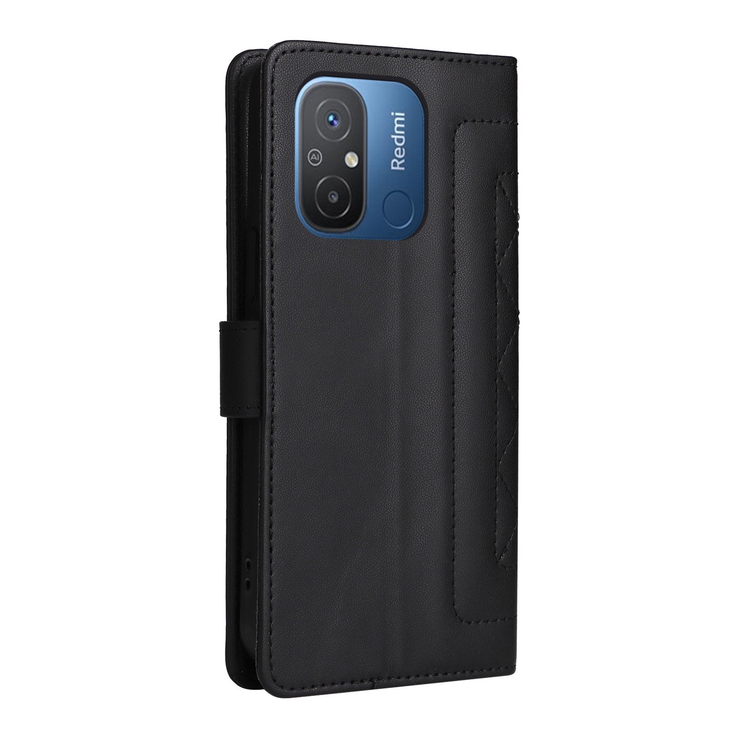 Xiaomi Redmi 12C Diamond Lattice Leather Flip Phone Case - Durable and Convenient Holder with Precision Cutouts
