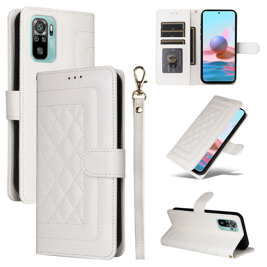 Xiaomi Redmi Note 10 Diamond Lattice Leather Flip Phone Case - Durable and Convenient Holder with Precision Cutouts