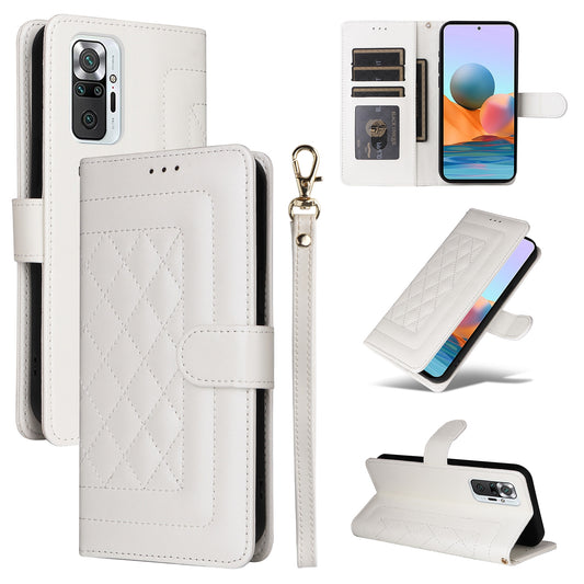 Xiaomi Redmi Note 10 Pro Diamond Lattice Leather Flip Phone Case - Durable and Convenient Holder with Precision Cutouts