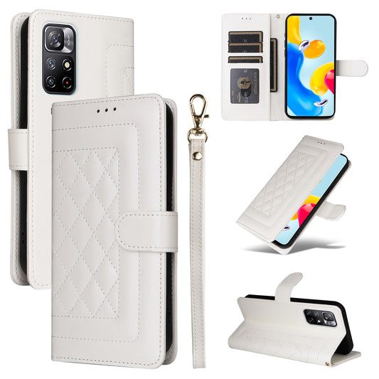 Xiaomi Redmi Note 11 5G Diamond Lattice Leather Flip Phone Case - Durable and Convenient Holder with Precision Cutouts