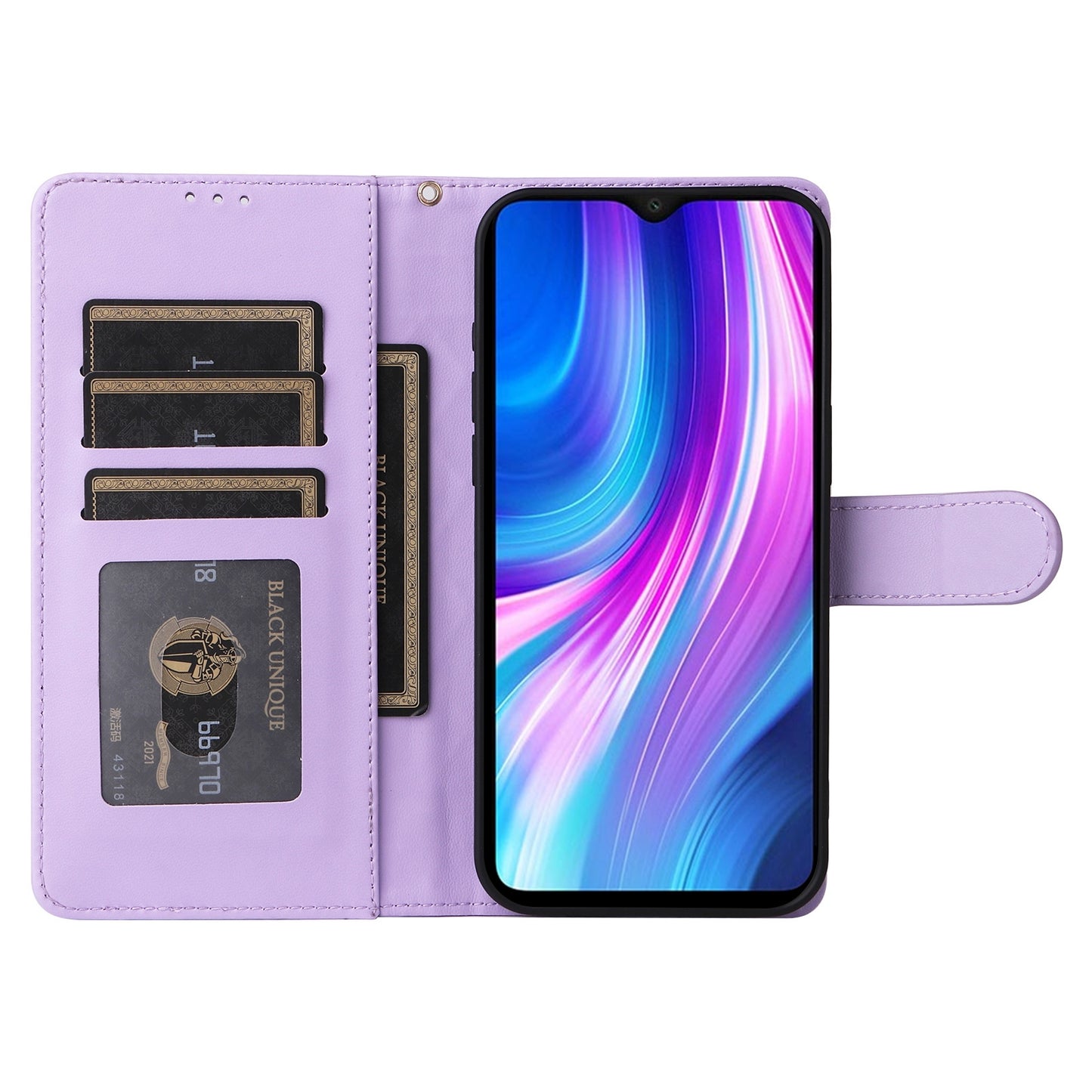Xiaomi Redmi Note 8 Pro Diamond Lattice Leather Flip Phone Case - Durable and Convenient Holder with Precision Cutouts