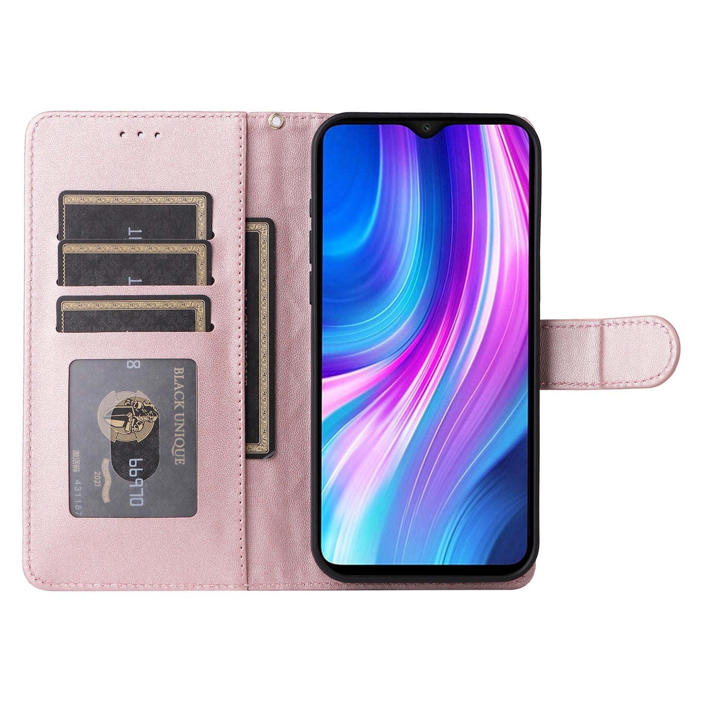 Xiaomi Redmi Note 8 Pro Diamond Lattice Leather Flip Phone Case - Durable and Convenient Holder with Precision Cutouts