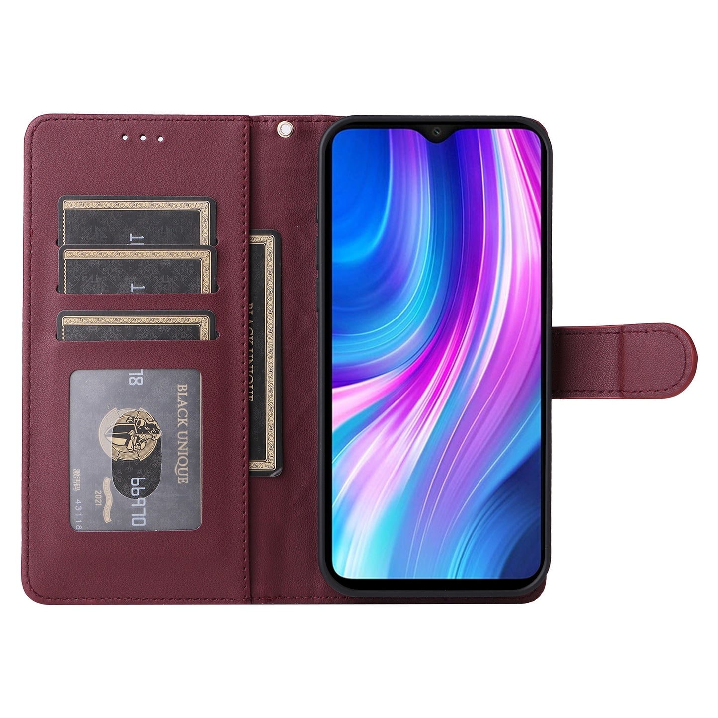 Xiaomi Redmi Note 8 Pro Diamond Lattice Leather Flip Phone Case - Durable and Convenient Holder with Precision Cutouts