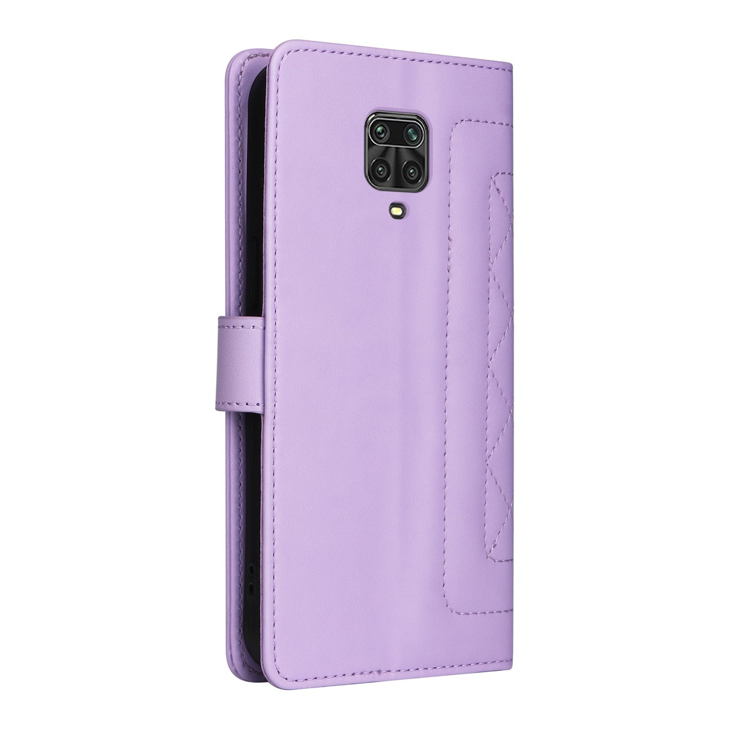 Xiaomi Redmi Note 9s Diamond Lattice Leather Flip Phone Case - Durable and Convenient Holder with Precision Cutouts