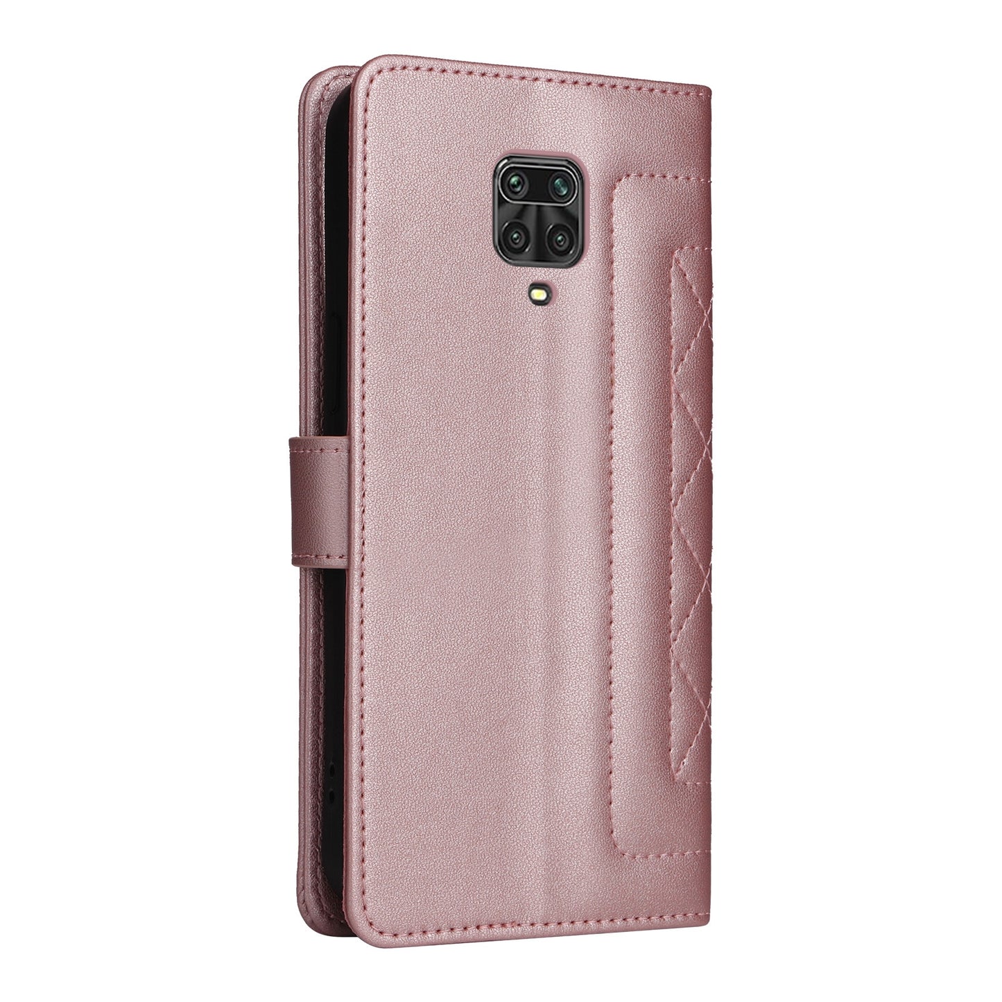 Xiaomi Redmi Note 9s Diamond Lattice Leather Flip Phone Case - Durable and Convenient Holder with Precision Cutouts