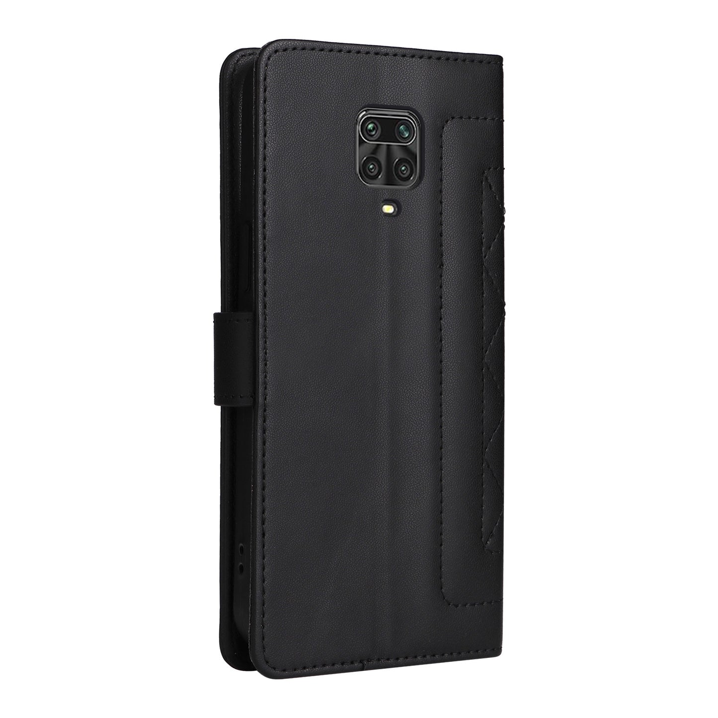 Xiaomi Redmi Note 9s Diamond Lattice Leather Flip Phone Case - Durable and Convenient Holder with Precision Cutouts