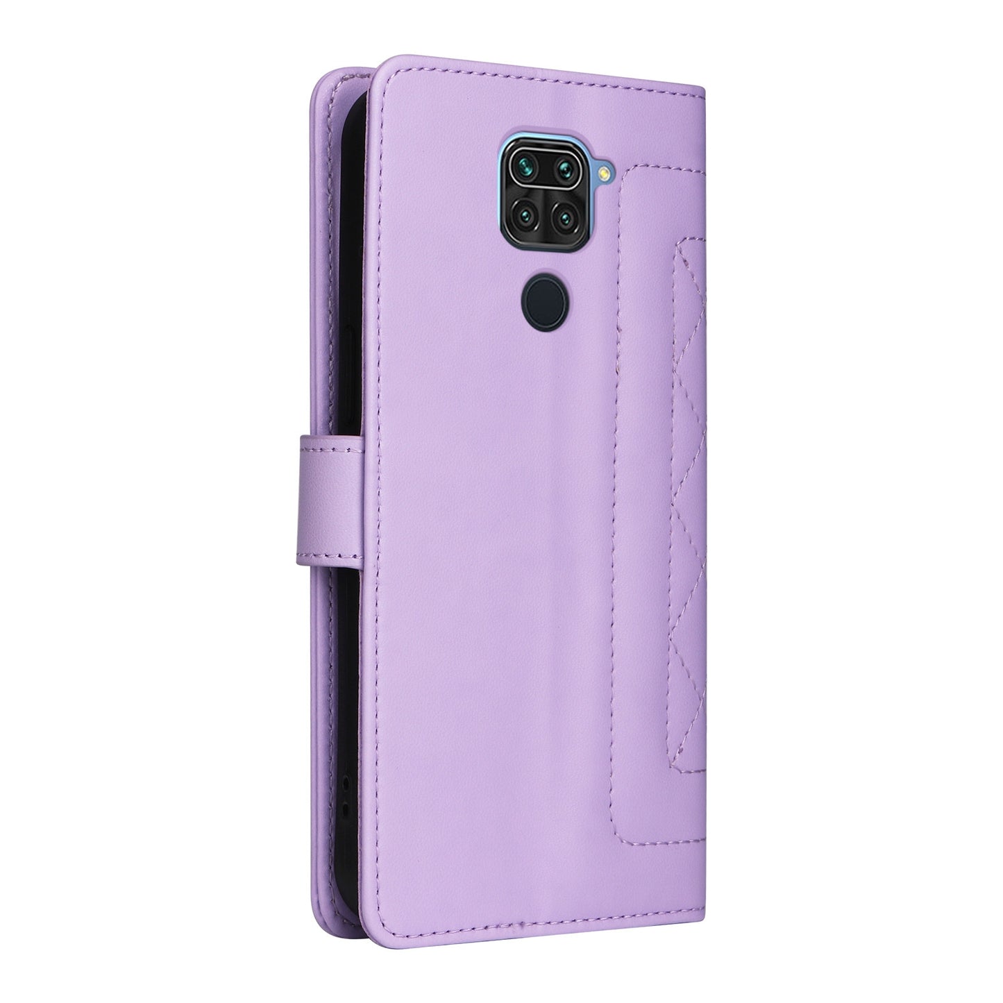 Xiaomi Redmi Note 9 Diamond Lattice Leather Flip Phone Case - Durable and Convenient Holder with Precision Cutouts