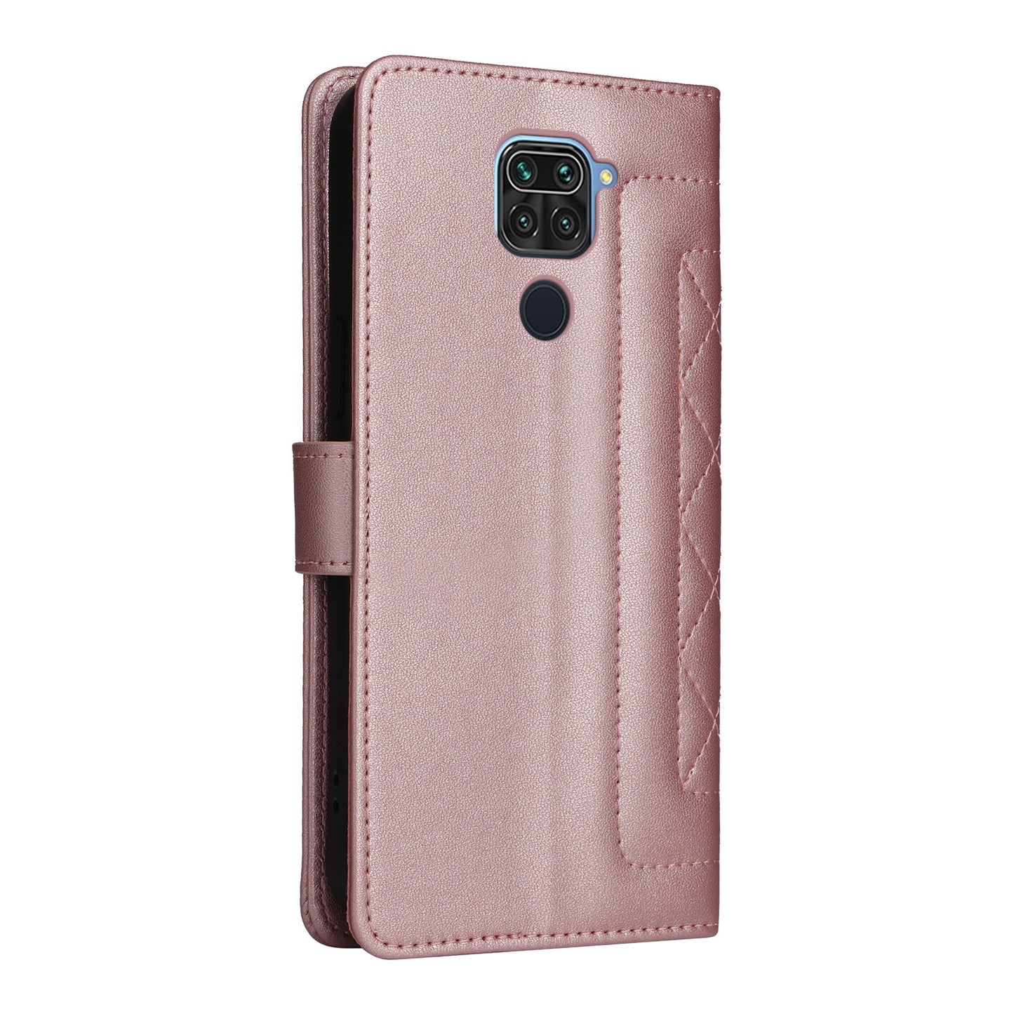 Xiaomi Redmi Note 9 Diamond Lattice Leather Flip Phone Case - Durable and Convenient Holder with Precision Cutouts