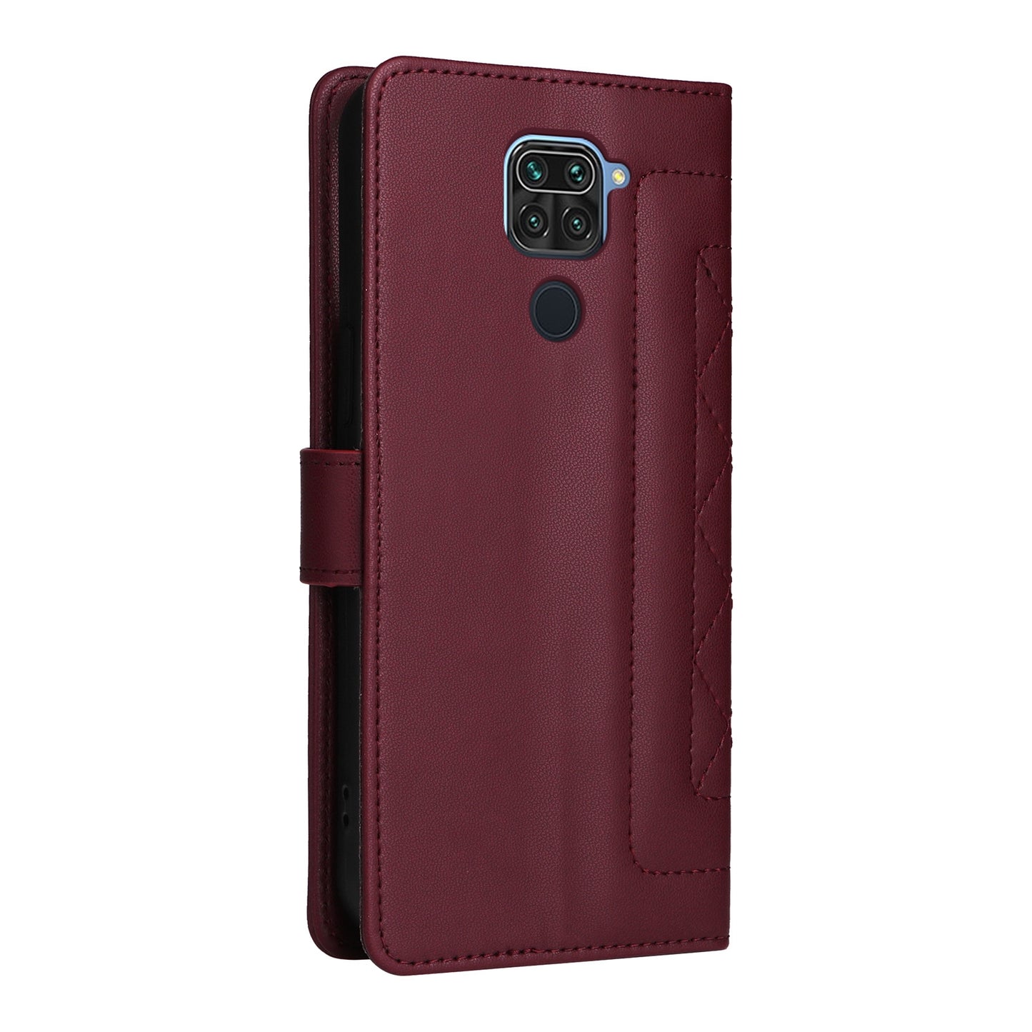 Xiaomi Redmi Note 9 Diamond Lattice Leather Flip Phone Case - Durable and Convenient Holder with Precision Cutouts