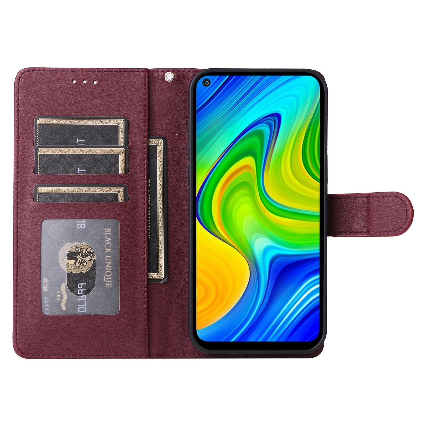 Xiaomi Redmi Note 9 Diamond Lattice Leather Flip Phone Case - Durable and Convenient Holder with Precision Cutouts