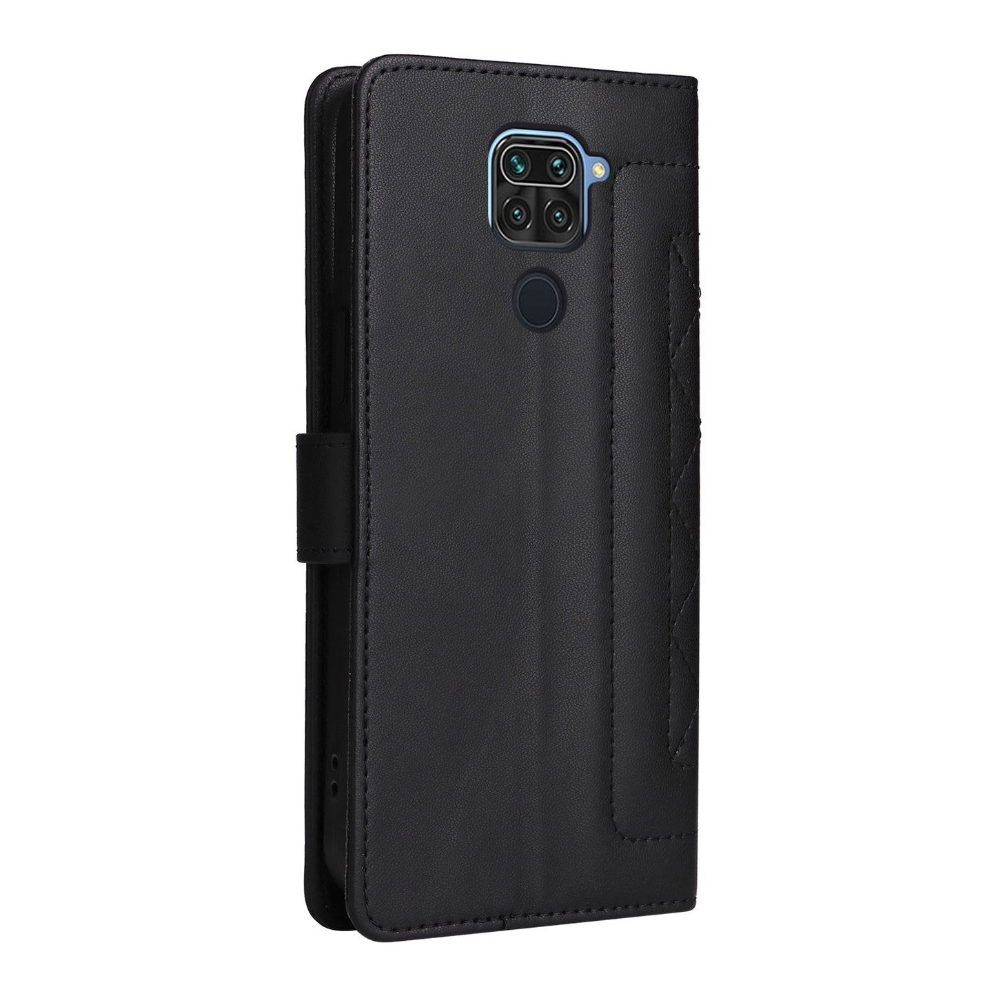 Xiaomi Redmi Note 9 Diamond Lattice Leather Flip Phone Case - Durable and Convenient Holder with Precision Cutouts