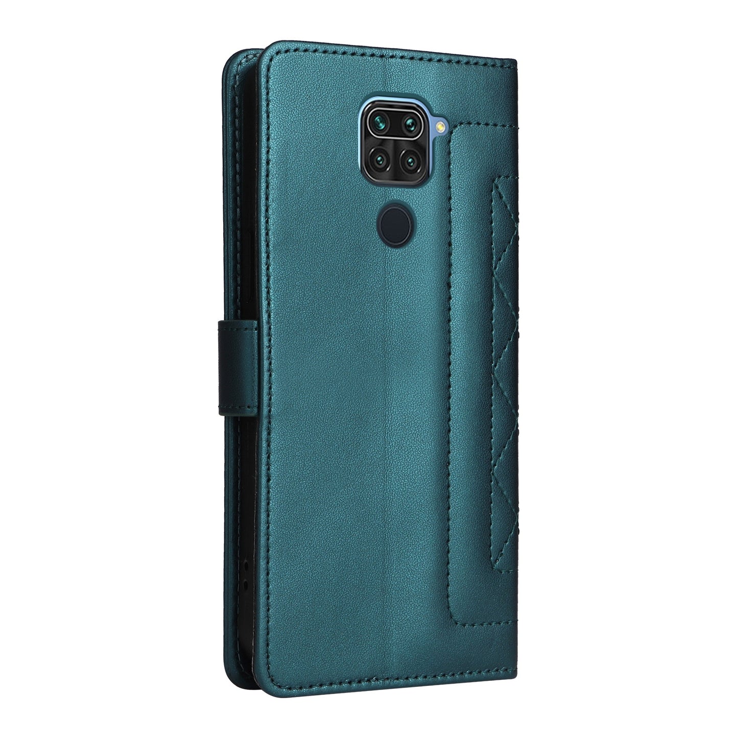 Xiaomi Redmi Note 9 Diamond Lattice Leather Flip Phone Case - Durable and Convenient Holder with Precision Cutouts
