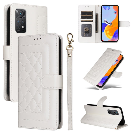 Xiaomi Redmi Note 11 Pro Global Diamond Lattice Leather Flip Phone Case - Durable and Convenient Holder with Precision Cutouts