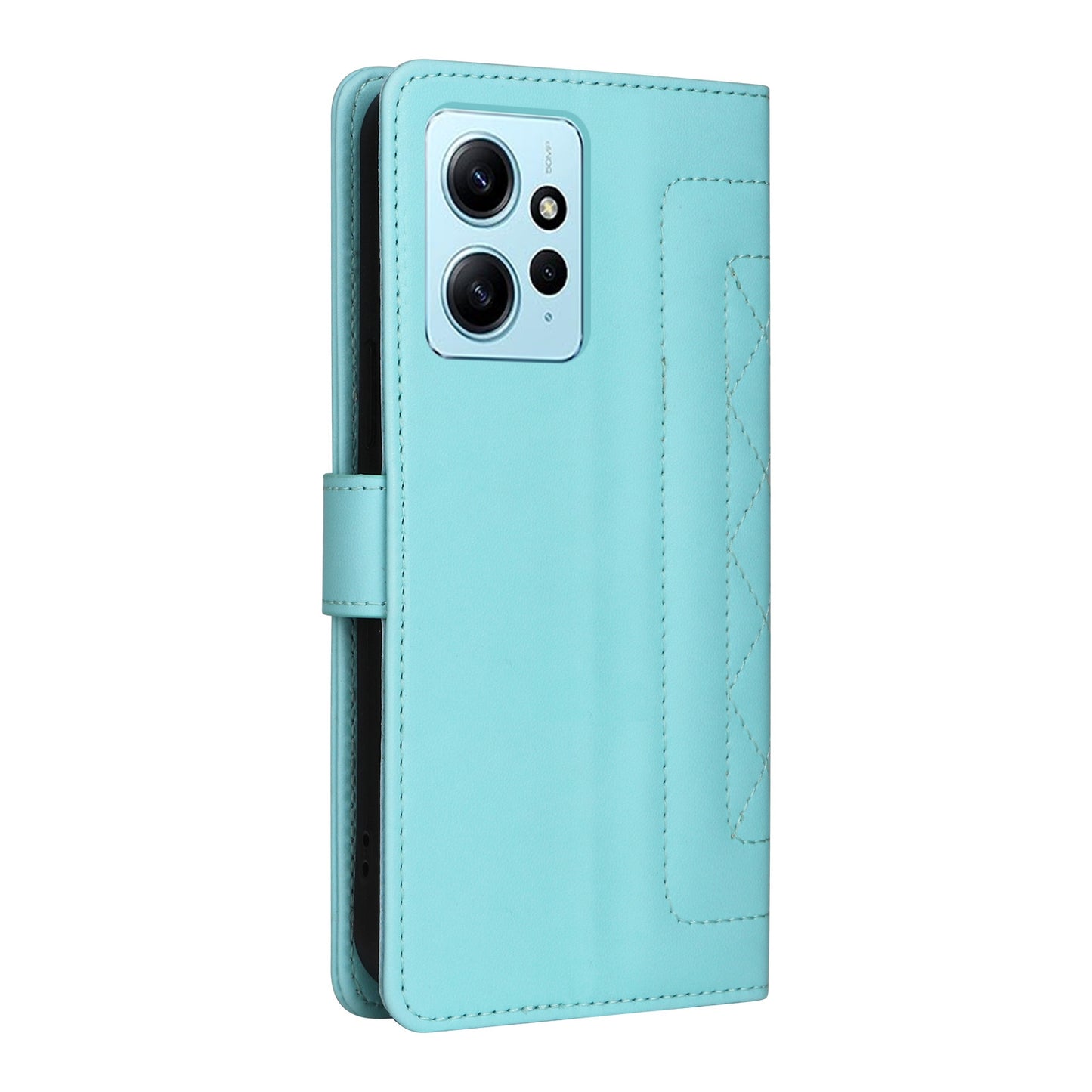 Xiaomi Redmi Note 12 4G Diamond Lattice Leather Flip Phone Case - Durable and Convenient Holder with Precision Cutouts