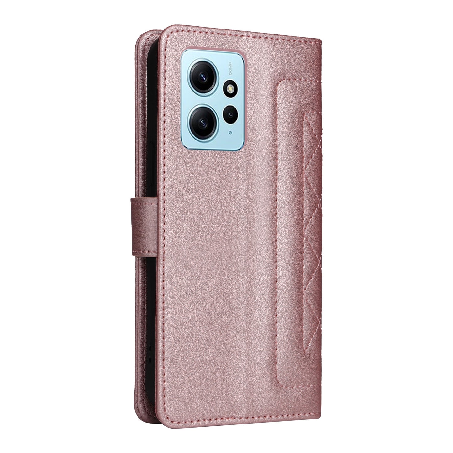 Xiaomi Redmi Note 12 4G Diamond Lattice Leather Flip Phone Case - Durable and Convenient Holder with Precision Cutouts