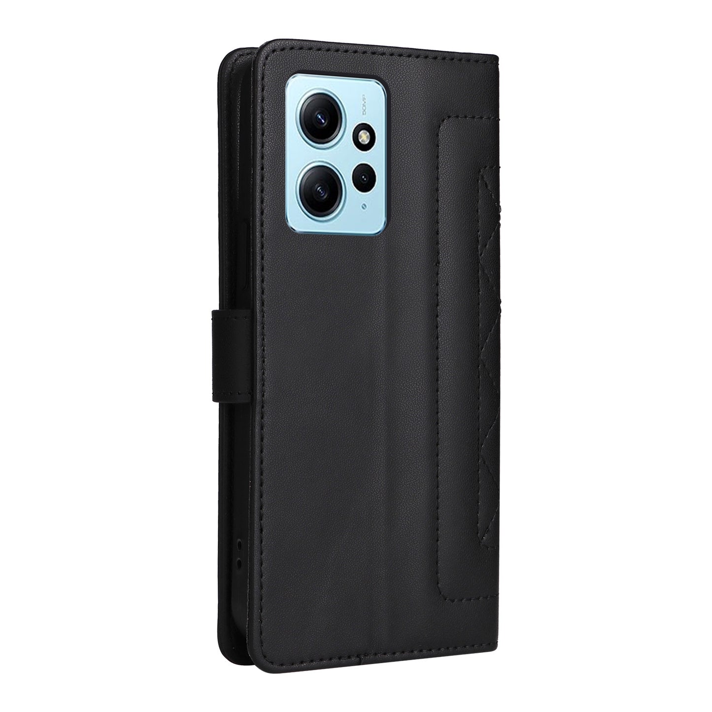 Xiaomi Redmi Note 12 4G Diamond Lattice Leather Flip Phone Case - Durable and Convenient Holder with Precision Cutouts