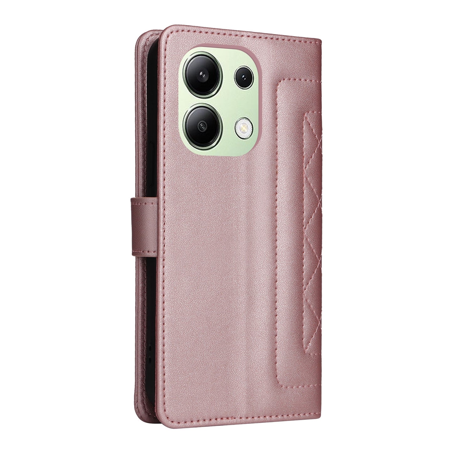 Xiaomi Redmi Note 13 4G Diamond Lattice Leather Flip Phone Case - Durable and Convenient Holder with Precision Cutouts