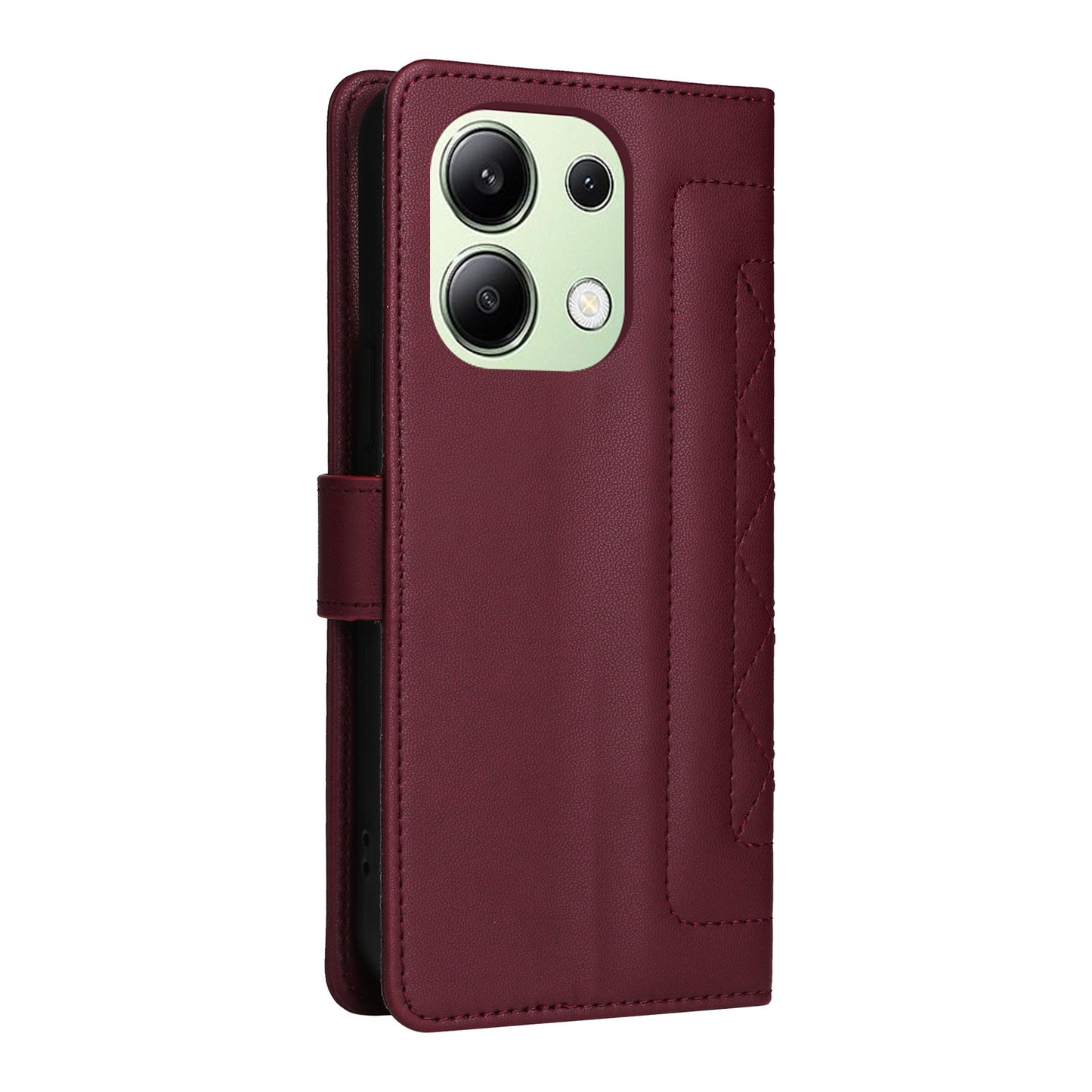 Xiaomi Redmi Note 13 4G Diamond Lattice Leather Flip Phone Case - Durable and Convenient Holder with Precision Cutouts