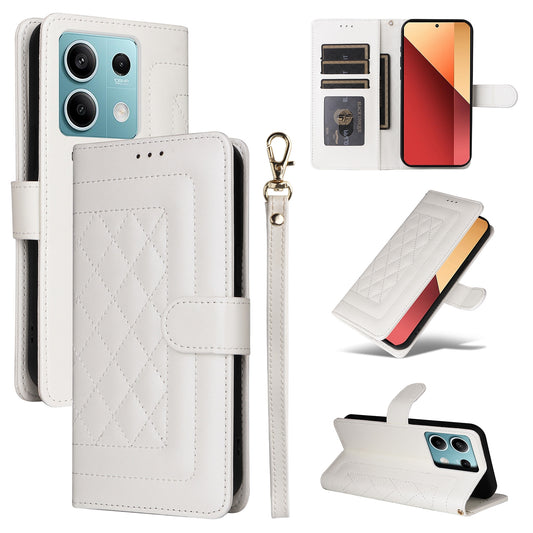Xiaomi Redmi Note 13 5G Diamond Lattice Leather Flip Phone Case - Durable and Convenient Holder with Precision Cutouts