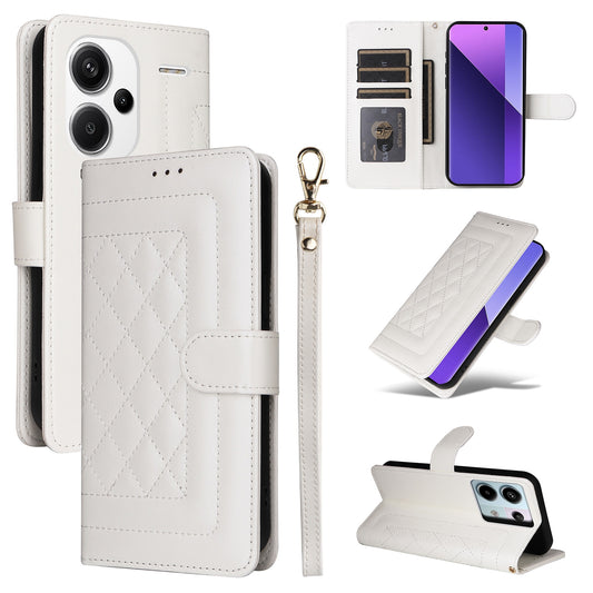 Xiaomi Redmi Note 13 Pro+ 5G Diamond Lattice Leather Flip Phone Case - Durable and Convenient Holder with Precision Cutouts