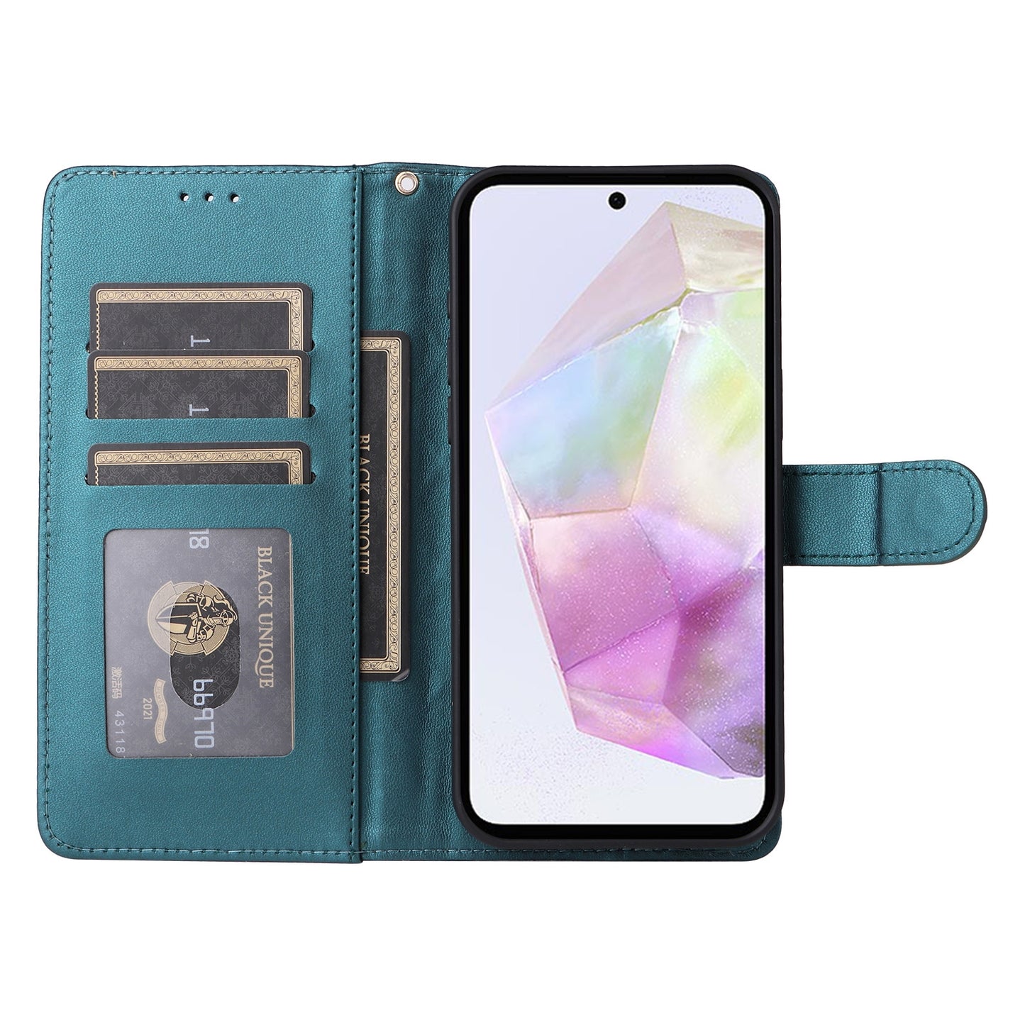 Samsung Galaxy A35 Diamond Lattice Leather Flip Phone Case - Durable and Convenient Holder with Precision Cutouts