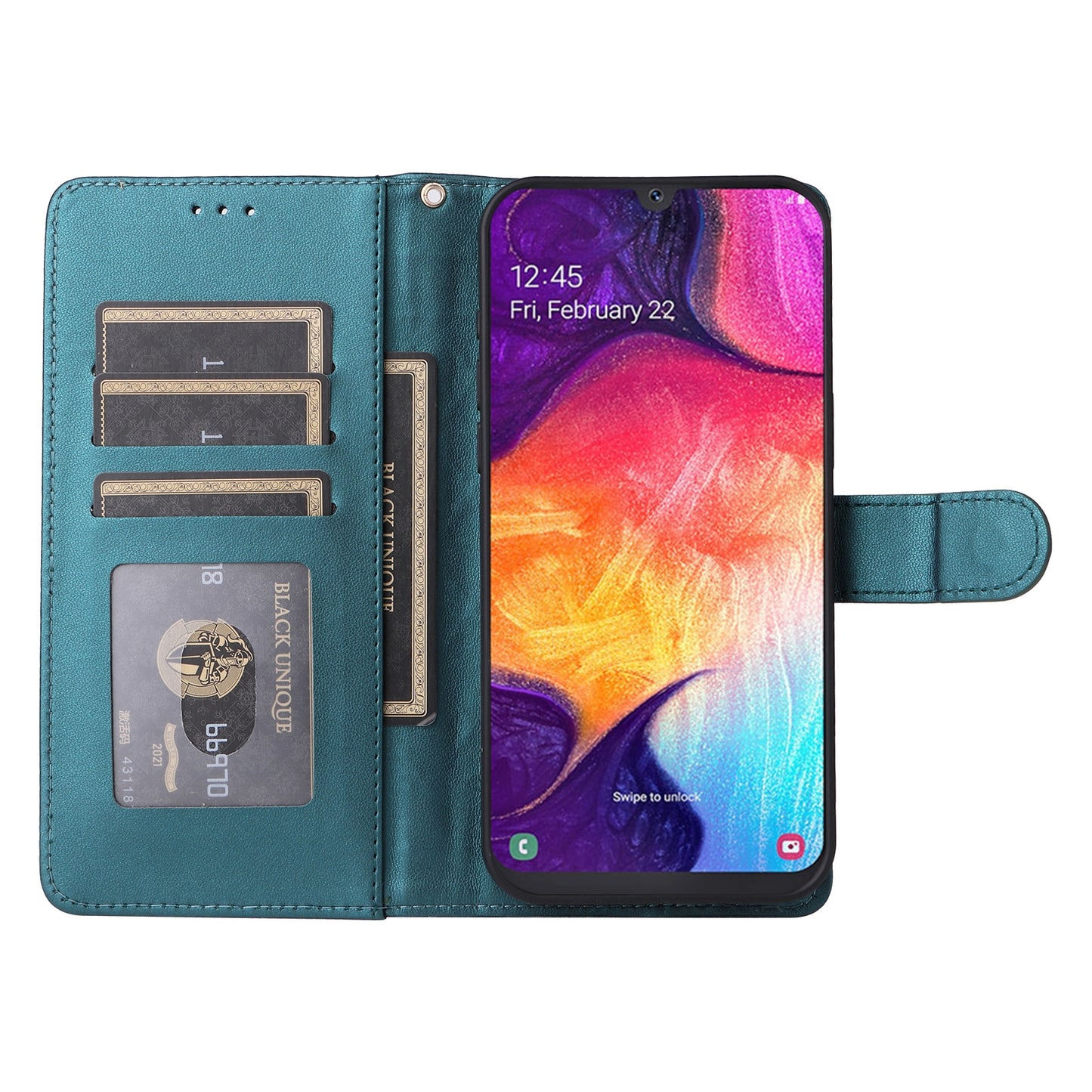 Samsung Galaxy A50 Diamond Lattice Leather Flip Phone Case - Durable and Convenient Holder with Precision Cutouts