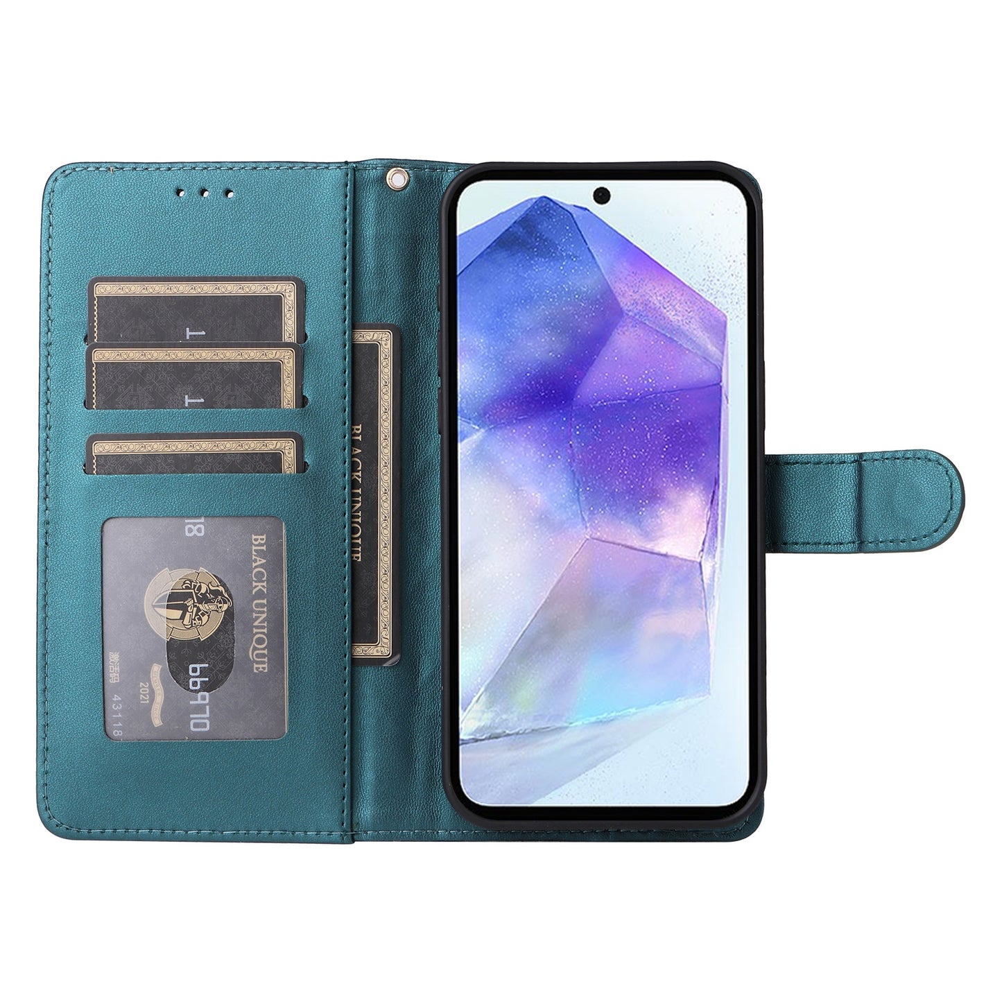 Samsung Galaxy A55 Diamond Lattice Leather Flip Phone Case - Durable and Convenient Holder with Precision Cutouts