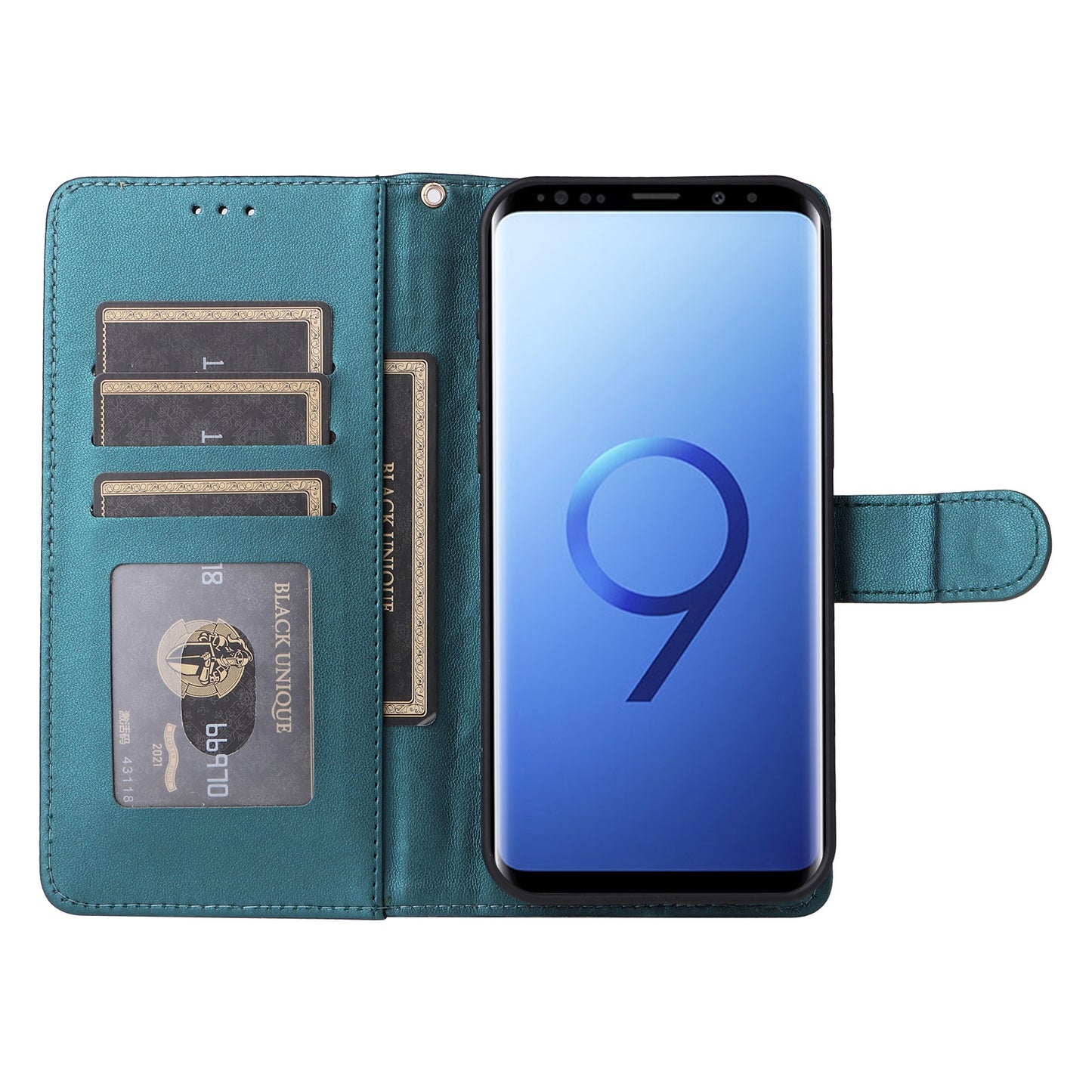 Samsung Galaxy S9 Diamond Lattice Leather Flip Phone Case - Durable and Convenient Holder with Precision Cutouts