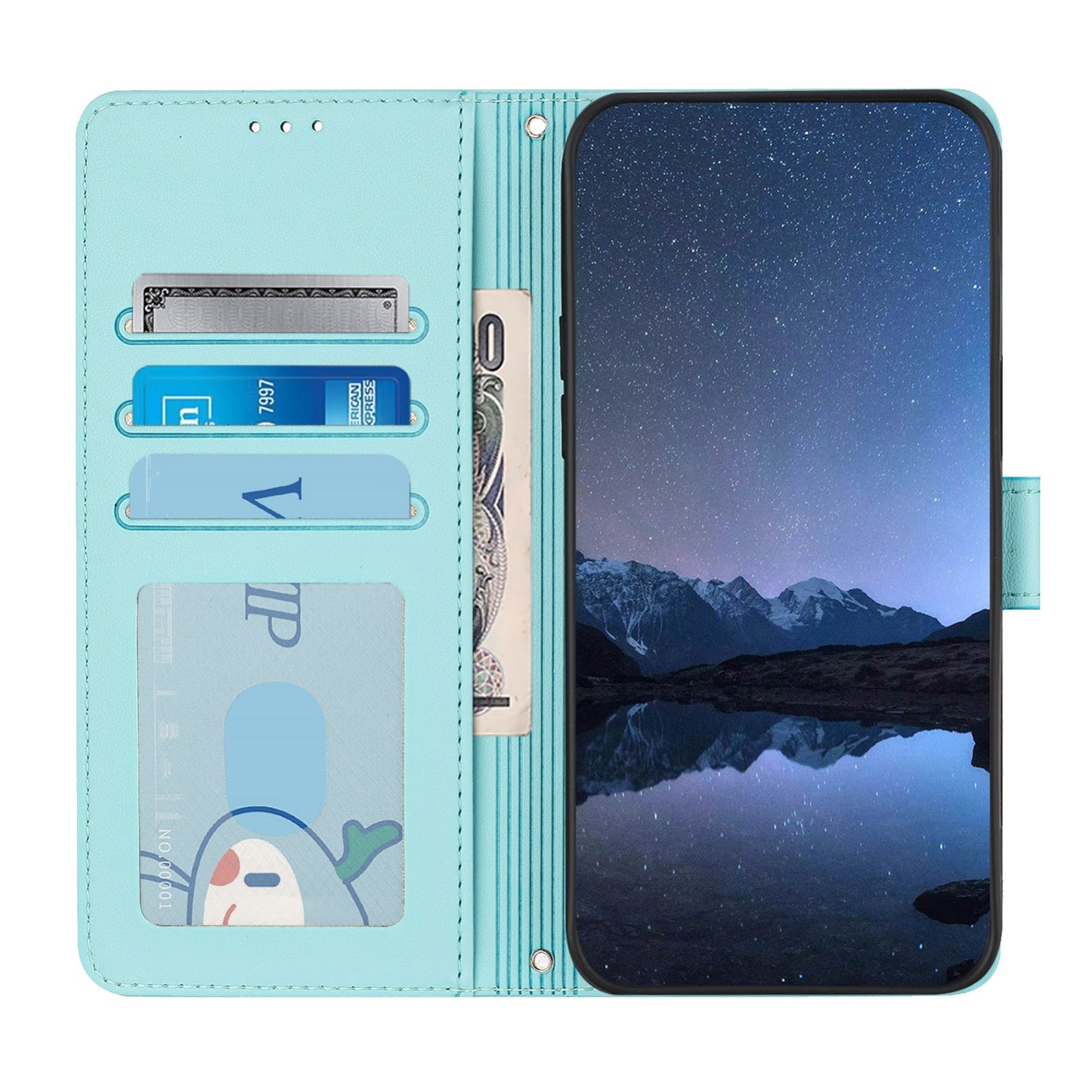 For OPPO A32 2020 4G Cat and Rat Embossed Pattern, RFID Leather Phone Case with Lanyard, Kickstand, and Wallet Features