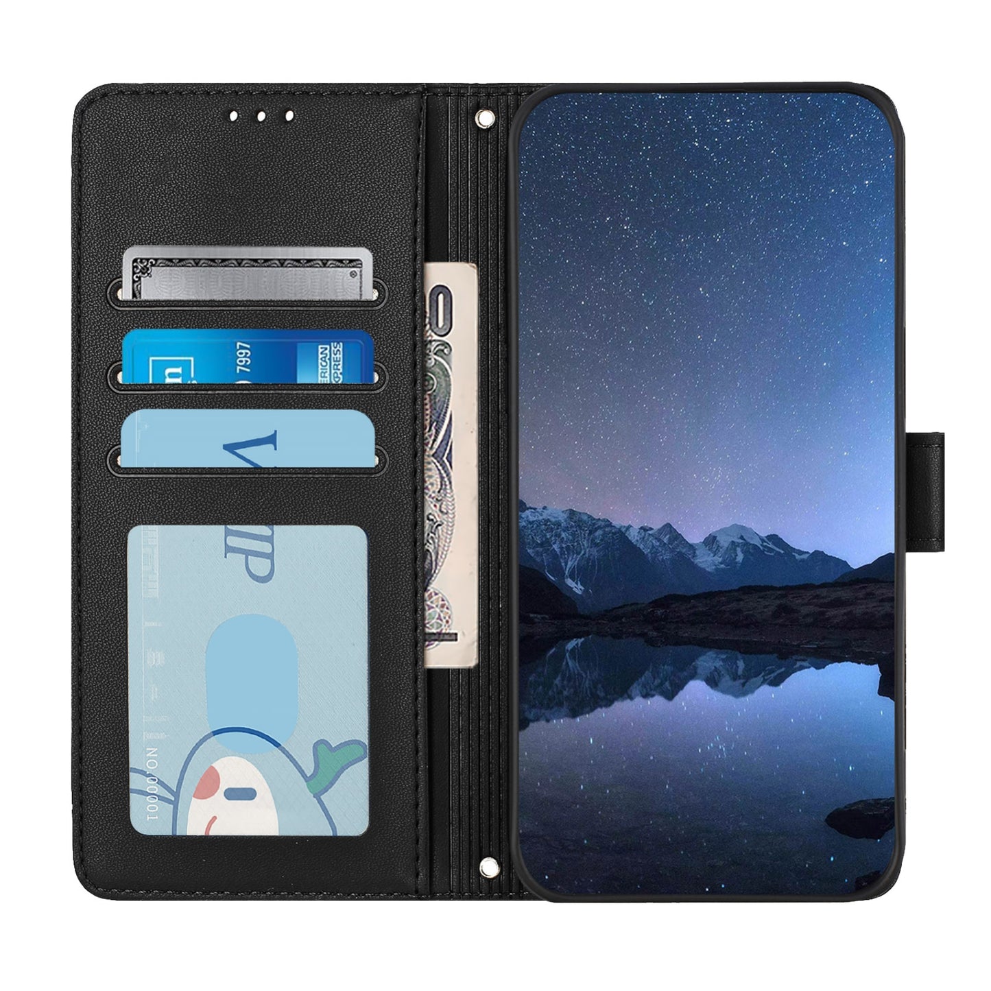 For OPPO A32 2020 4G Cat and Rat Embossed Pattern, RFID Leather Phone Case with Lanyard, Kickstand, and Wallet Features