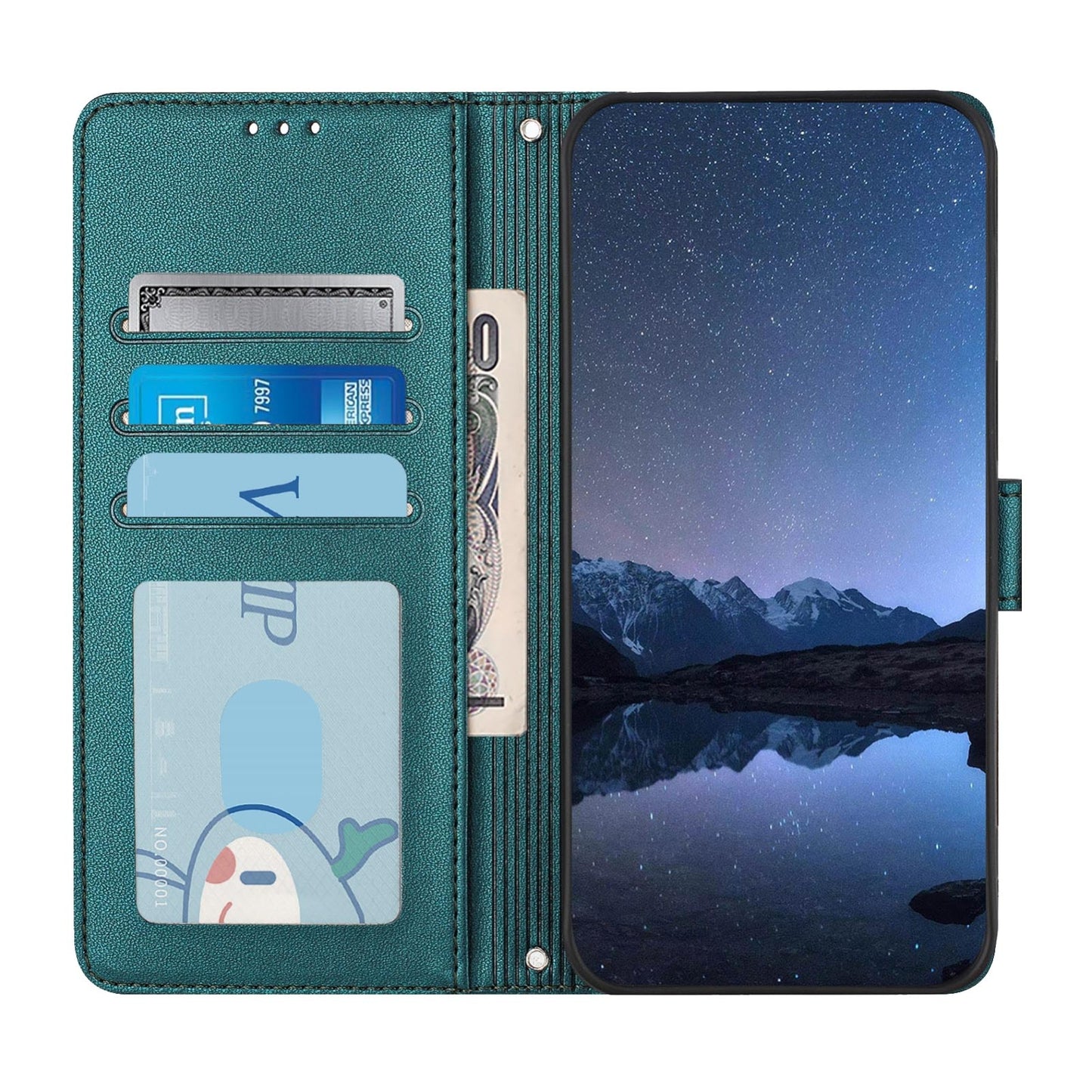 For OPPO A32 2020 4G Cat and Rat Embossed Pattern, RFID Leather Phone Case with Lanyard, Kickstand, and Wallet Features