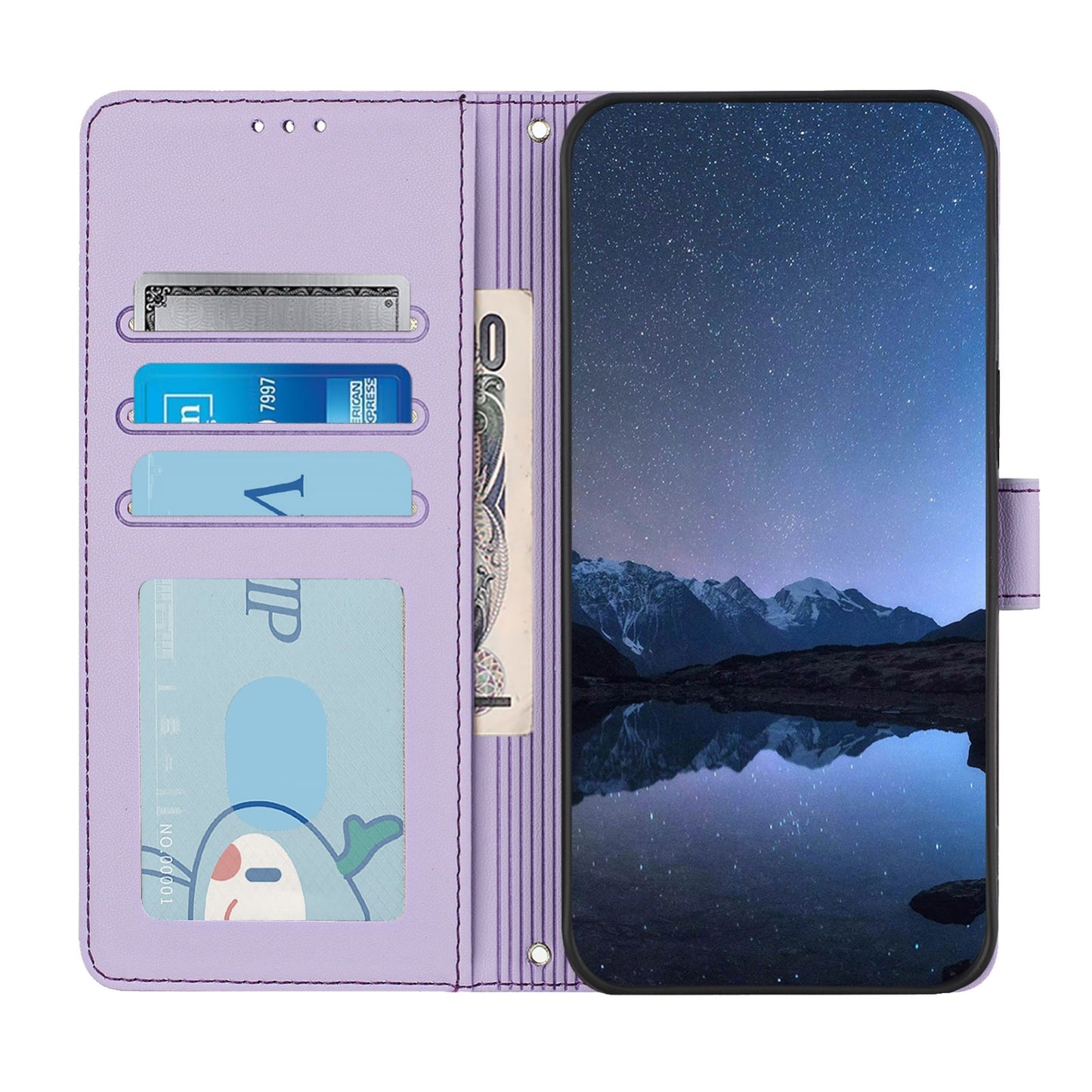 For OPPO A32 2020 4G Cat and Rat Embossed Pattern, RFID Leather Phone Case with Lanyard, Kickstand, and Wallet Features