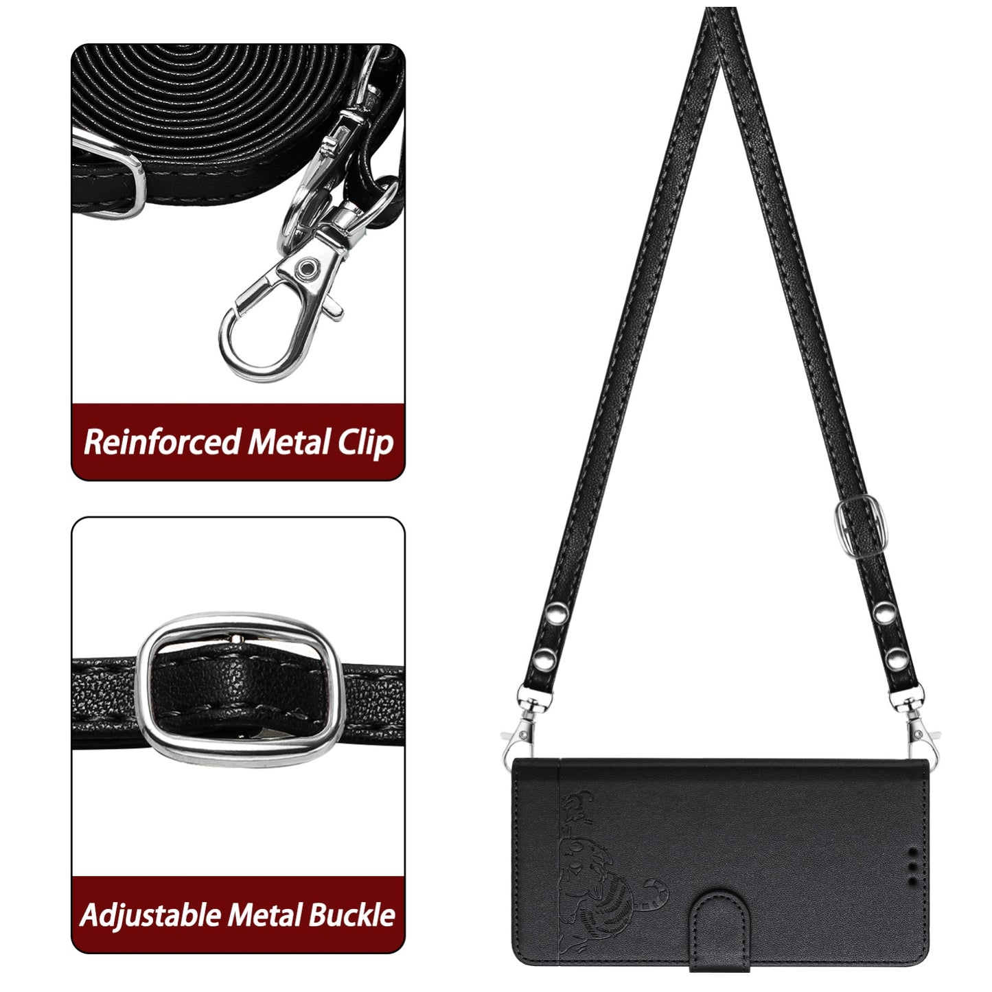 For Samsung Galaxy M10 EU Version Cat and Rat Embossed Pattern, RFID Leather Phone Case with Lanyard, Kickstand, and Wallet Features